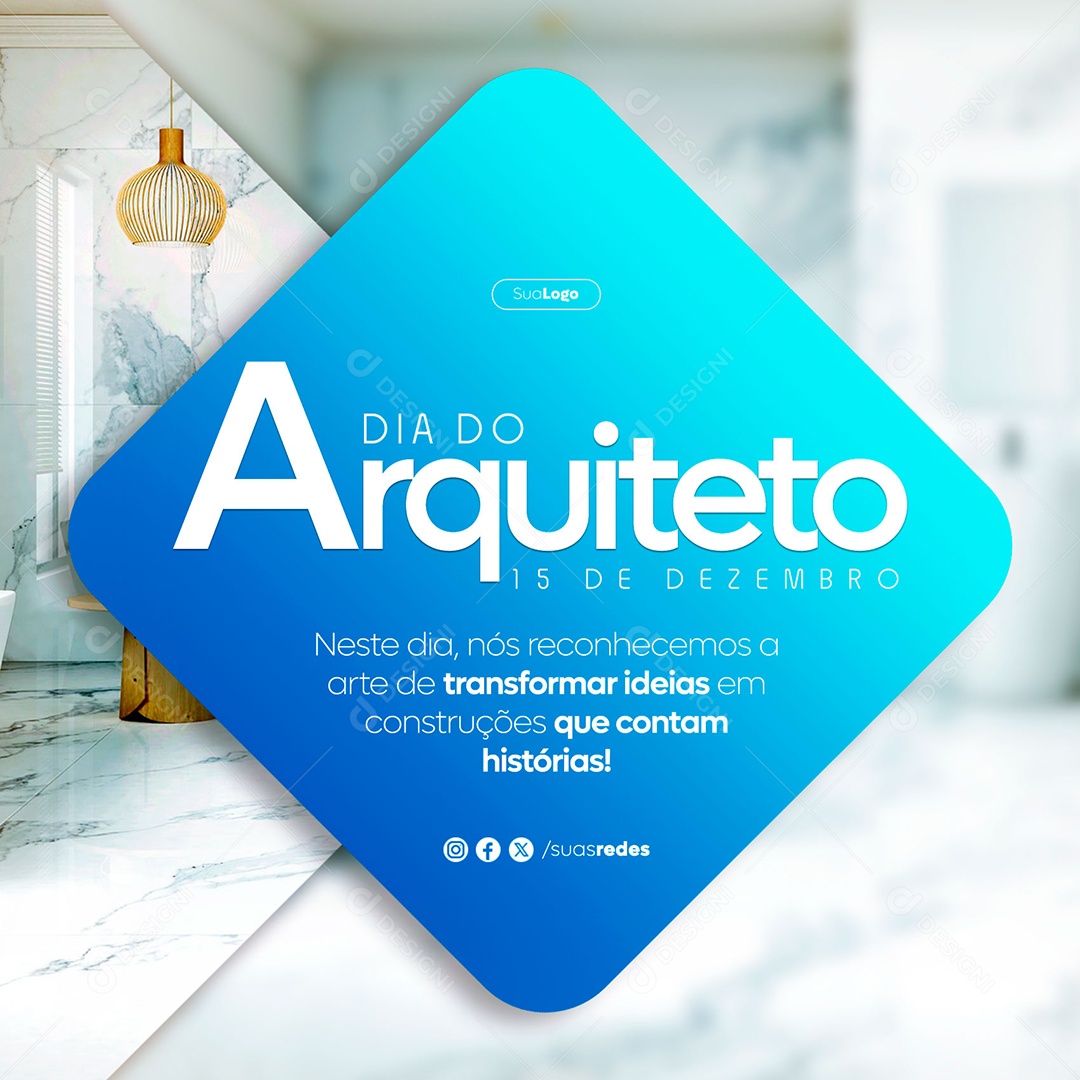 Dia do Arquiteto 15 de Dezembro Construções que Contam Histórias Social Media PSD Editável