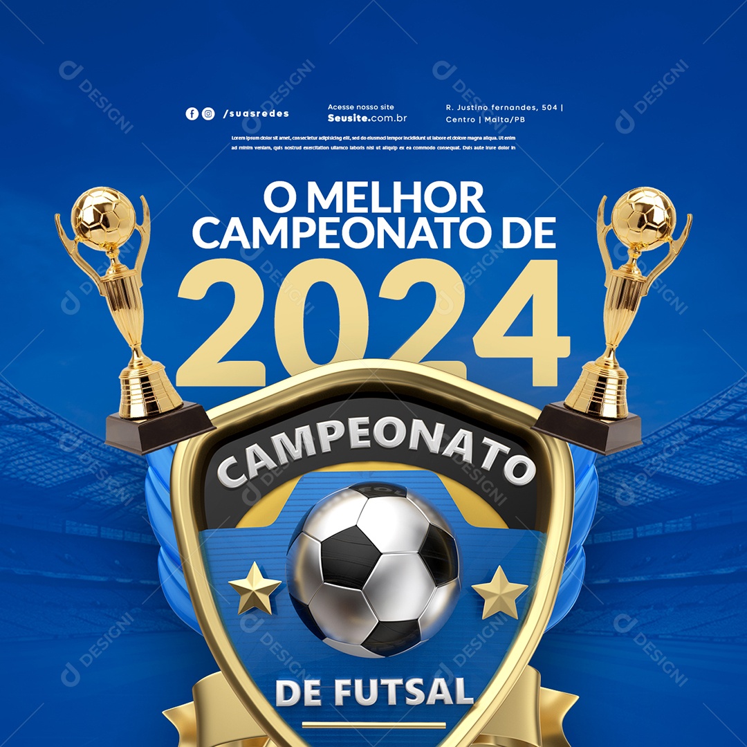 Campeonato De Futsal O Melhor Campeonato De 2024 Social Media PSD Editável