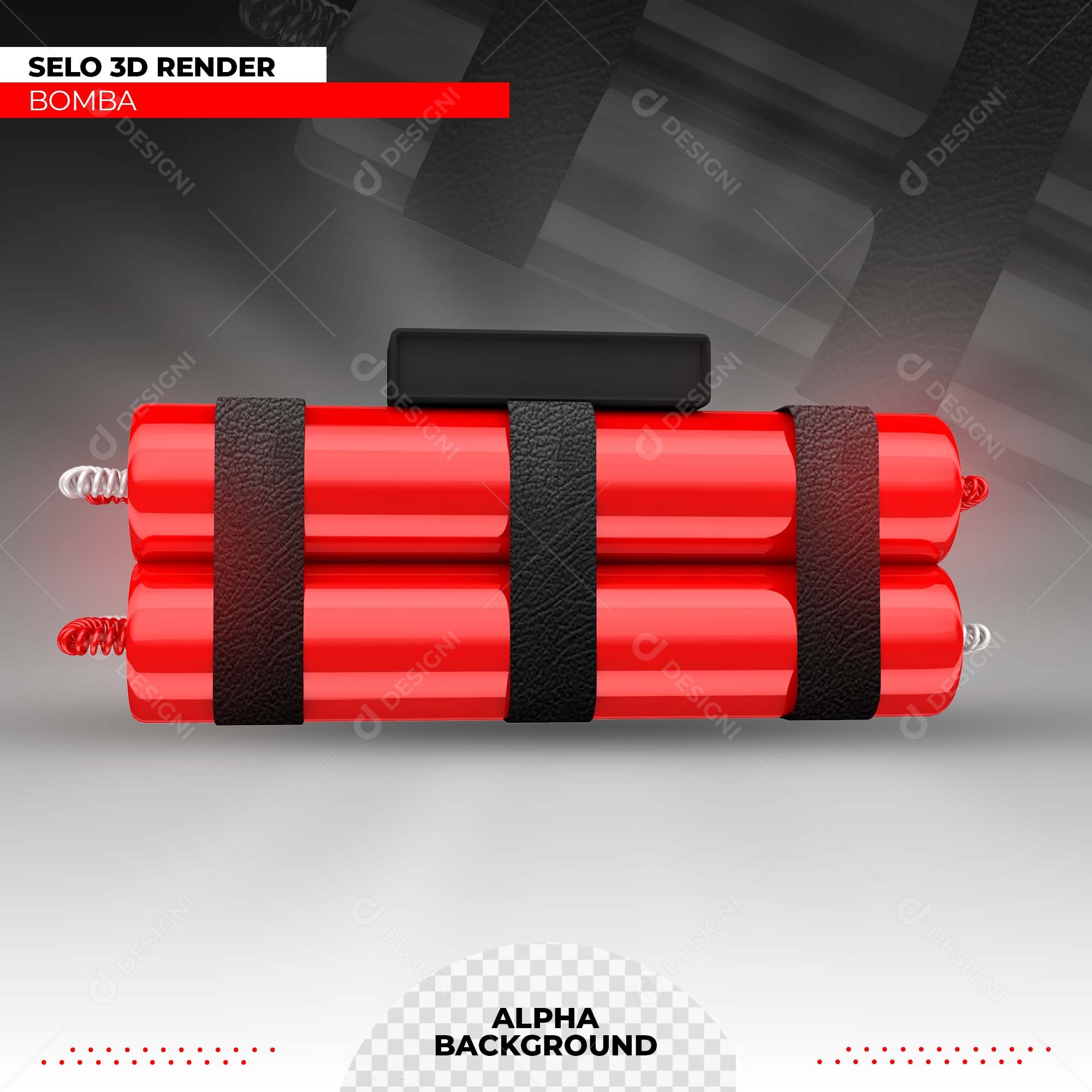 Elemento 3D Bomba Para Composição PSD