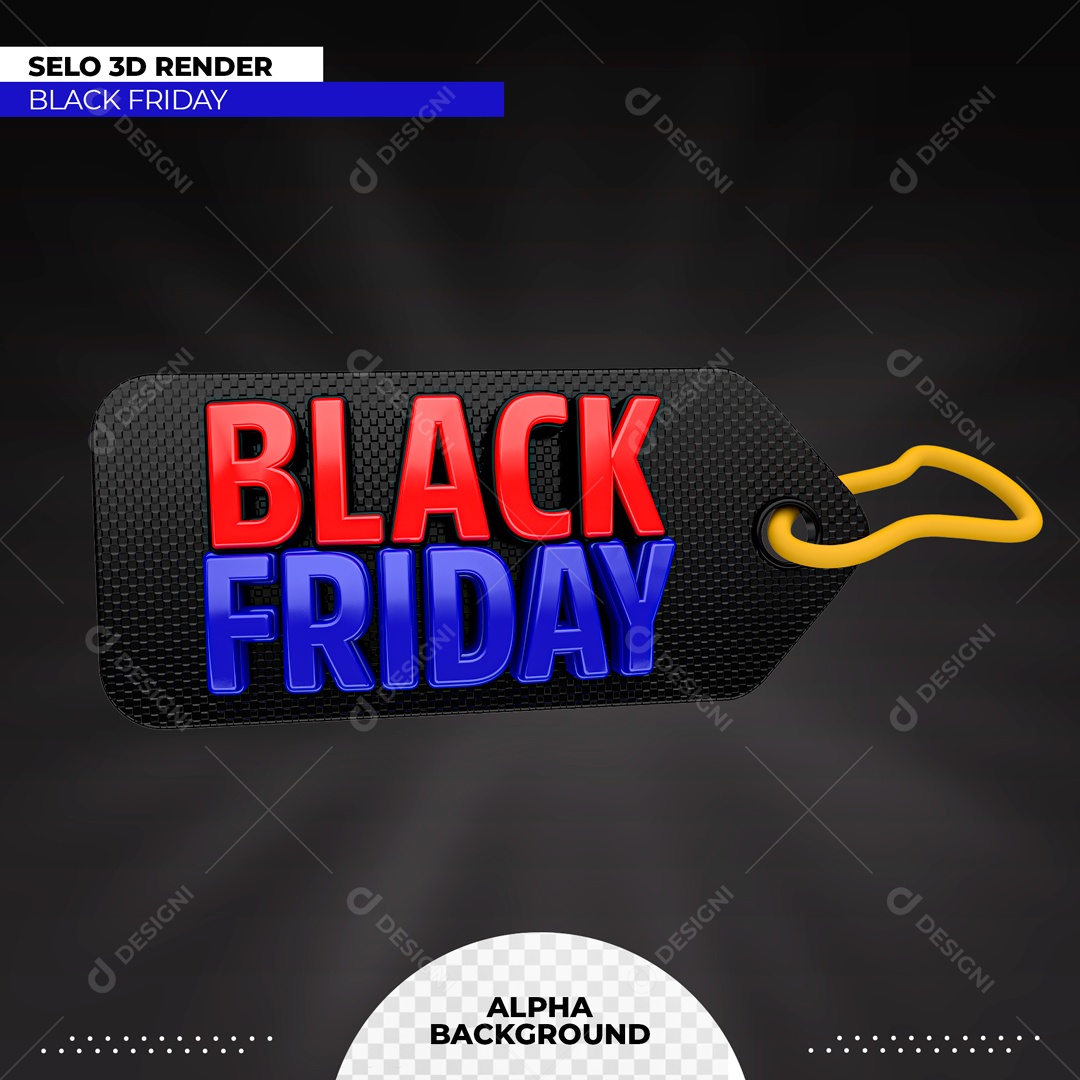 Elemento 3D Etiqueta Black Friday Para Composição PSD