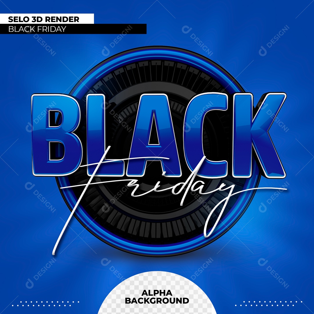 Selo 3D Black Friday Para Composição PSD