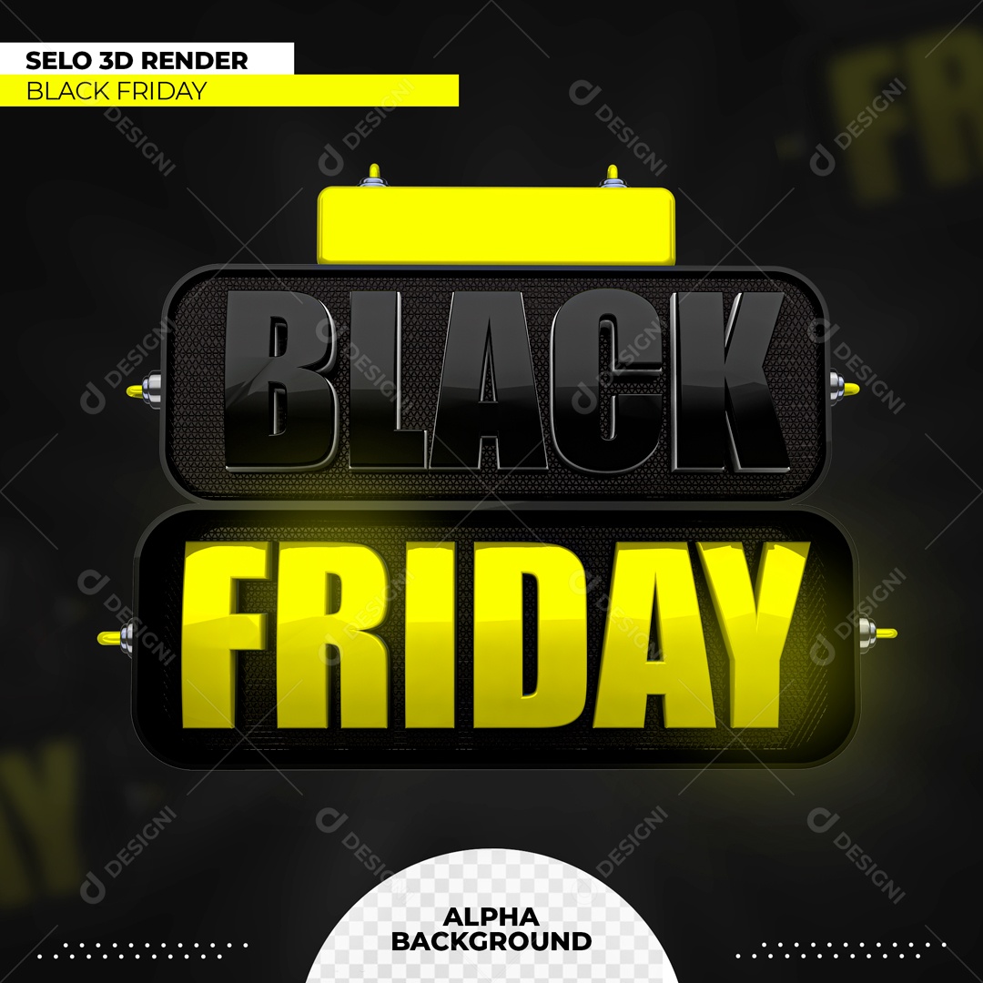 Selo 3D Black Friday Para Composição PSD