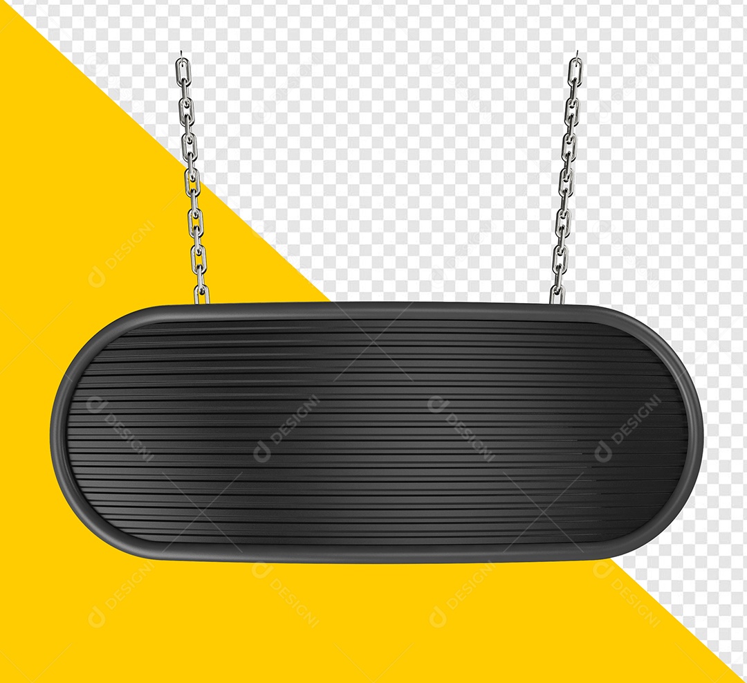 Placa Base de Metal Preta Elemento 3D para Composição PSD