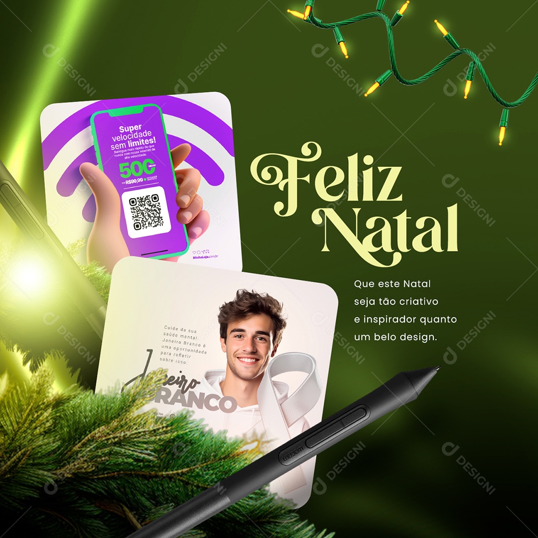 Social Media Designer Gráfico Feliz Natal Que este Natal Seja Tão Criativo e Inspirador Quanto um Belo Design PSD Editável