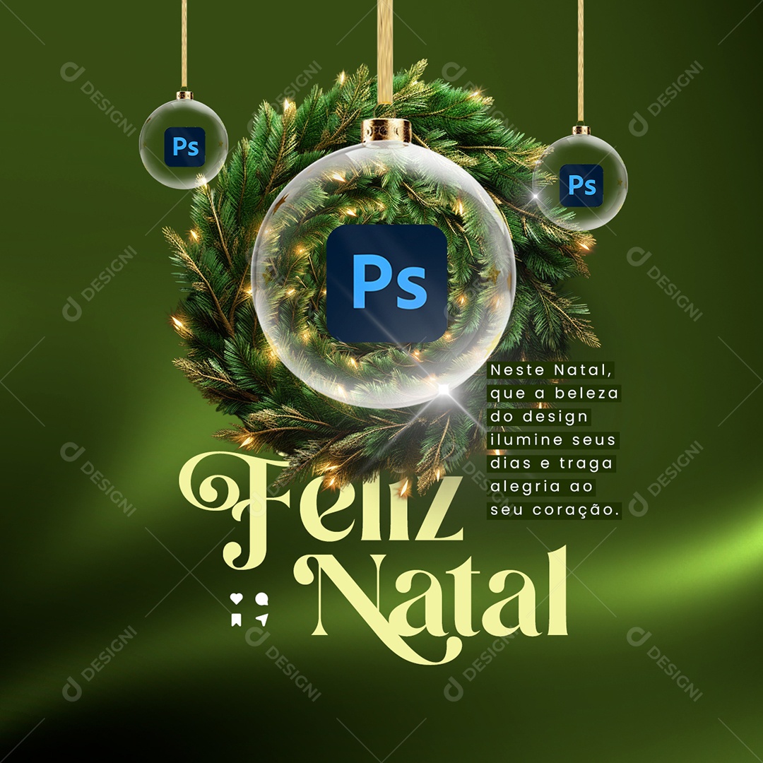Designer Gráfico Feliz Natal Neste Natal Que a Beleza do Design Ilumine seus Dias Social Media PSD Editável