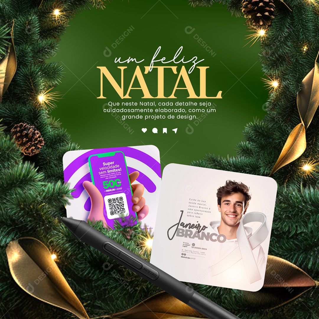 Designer Gráfico Feliz Natal Que neste Natal Cada Detalhe Seja Cuidadosamente Elaborado Social Media PSD Editável
