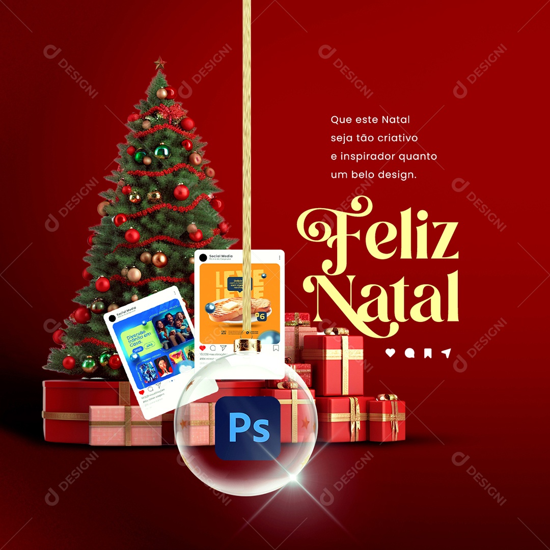 Designer Gráfico Feliz Natal Que este Natal Seja Tão Criativo e Inspirador Social Media PSD Editável