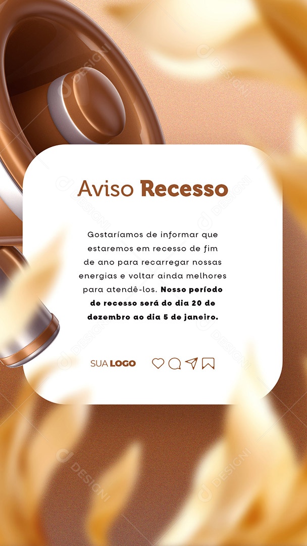 Story Aviso Recesso Recesso de Fim de Ano Lojas Social Media PSD Editável