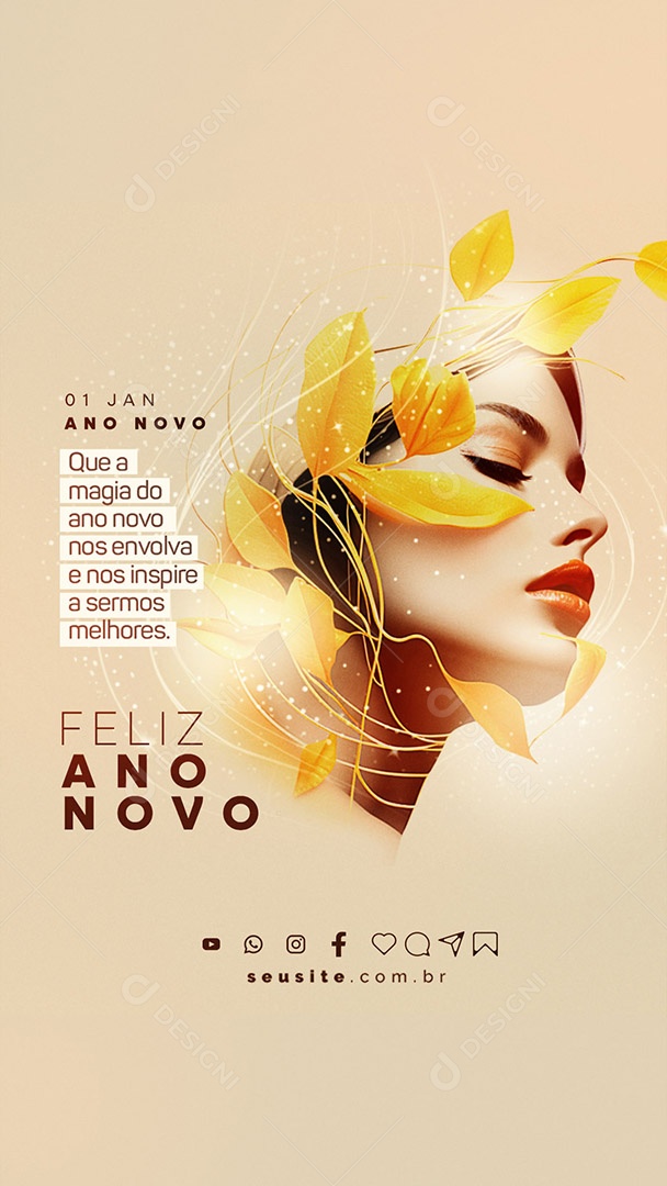 Story Que a Magia do Ano Novo nos Envolva e nos Inspire a Sermos Melhores Social Media PSD Editável