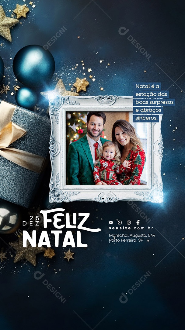 Story Feliz Natal 25 de Dezembro Social Media PSD Editável