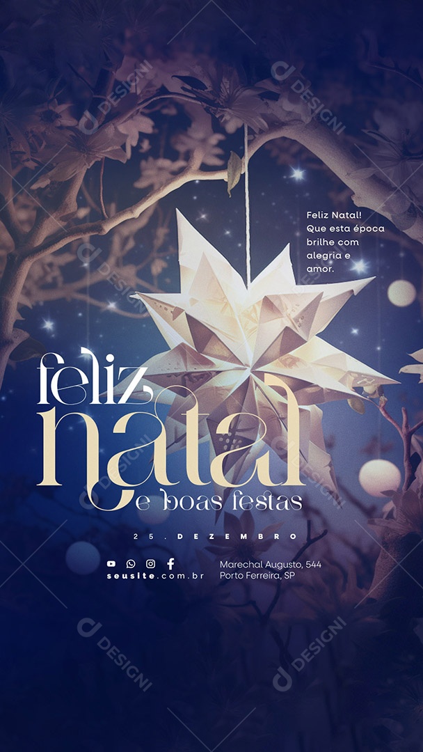 Story Feliz Natal Que Esta Época Brilhe com Alegria e Amor Social Media PSD Editável