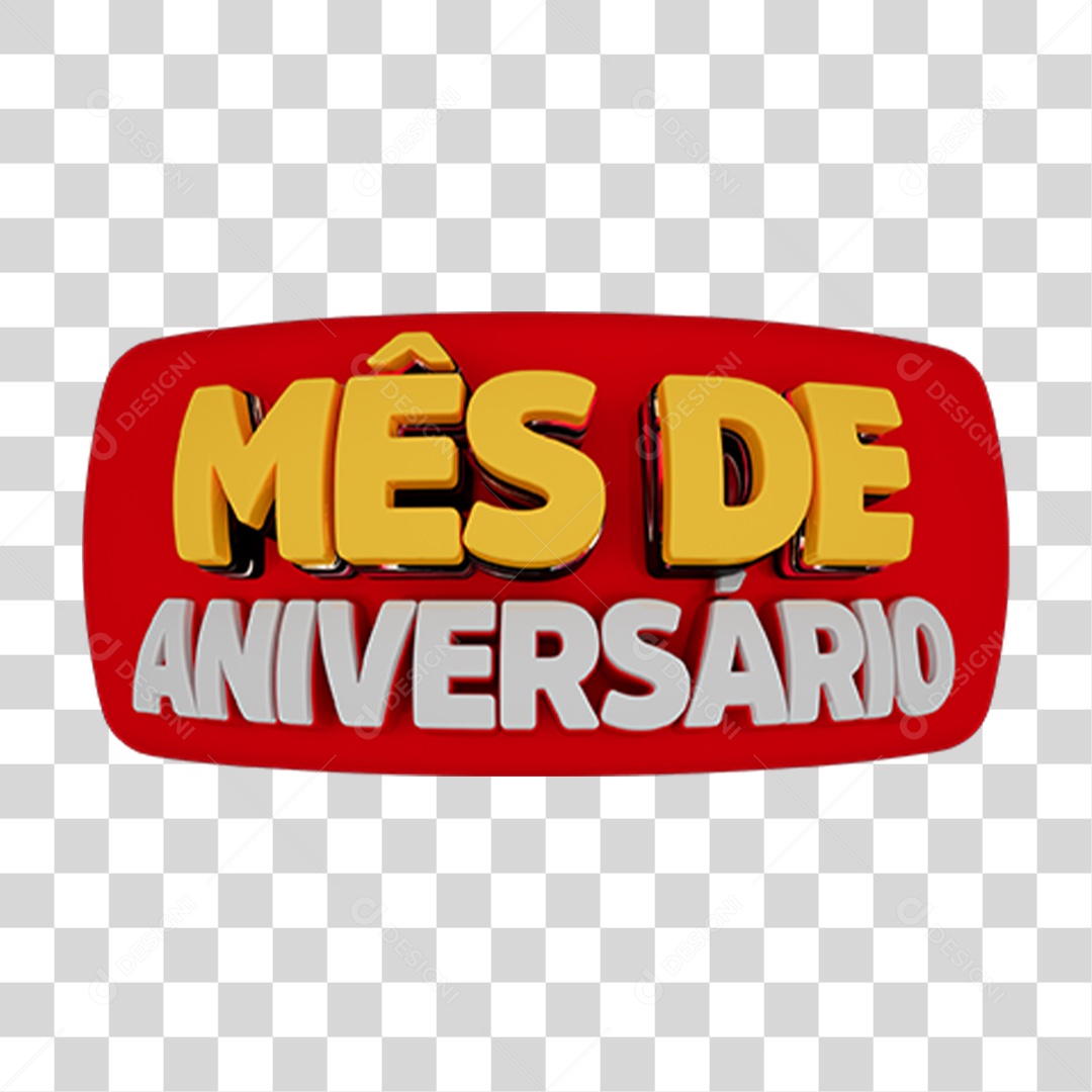 Selo 3D Mês de Aniversário PNG Transparente