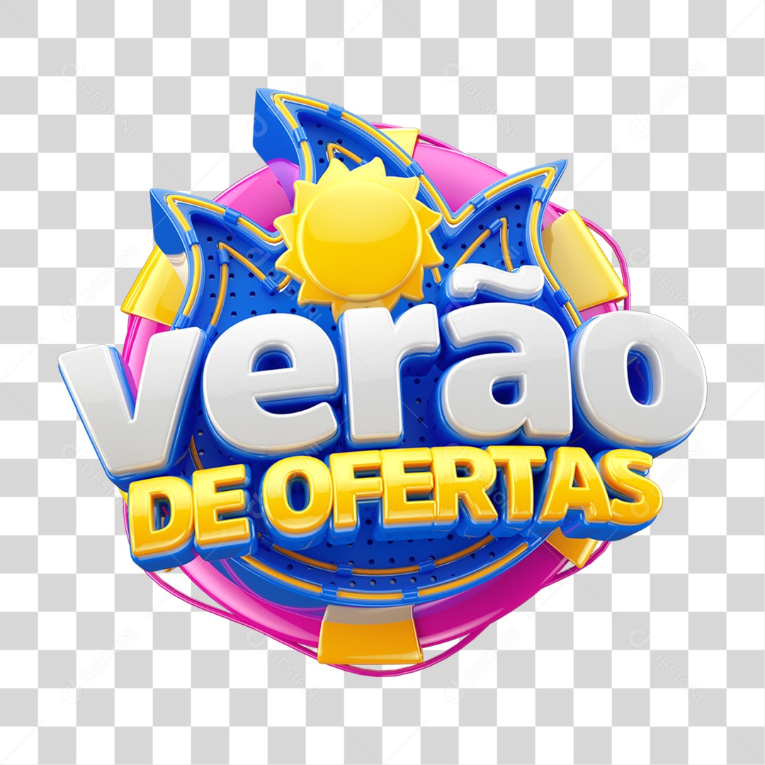 Selo 3D Verão de Ofertas PNG Transparente