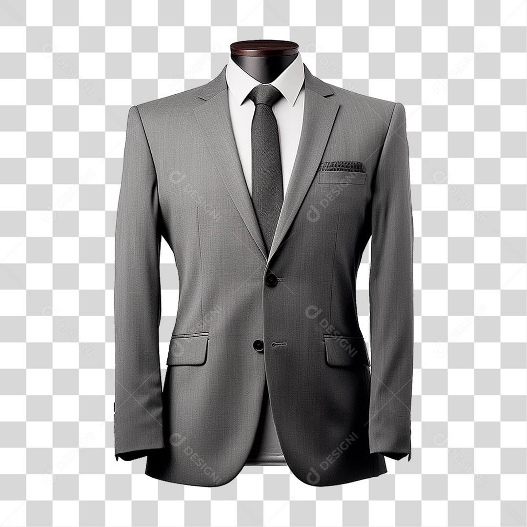 Terno Preto Paletó PNG Transparente