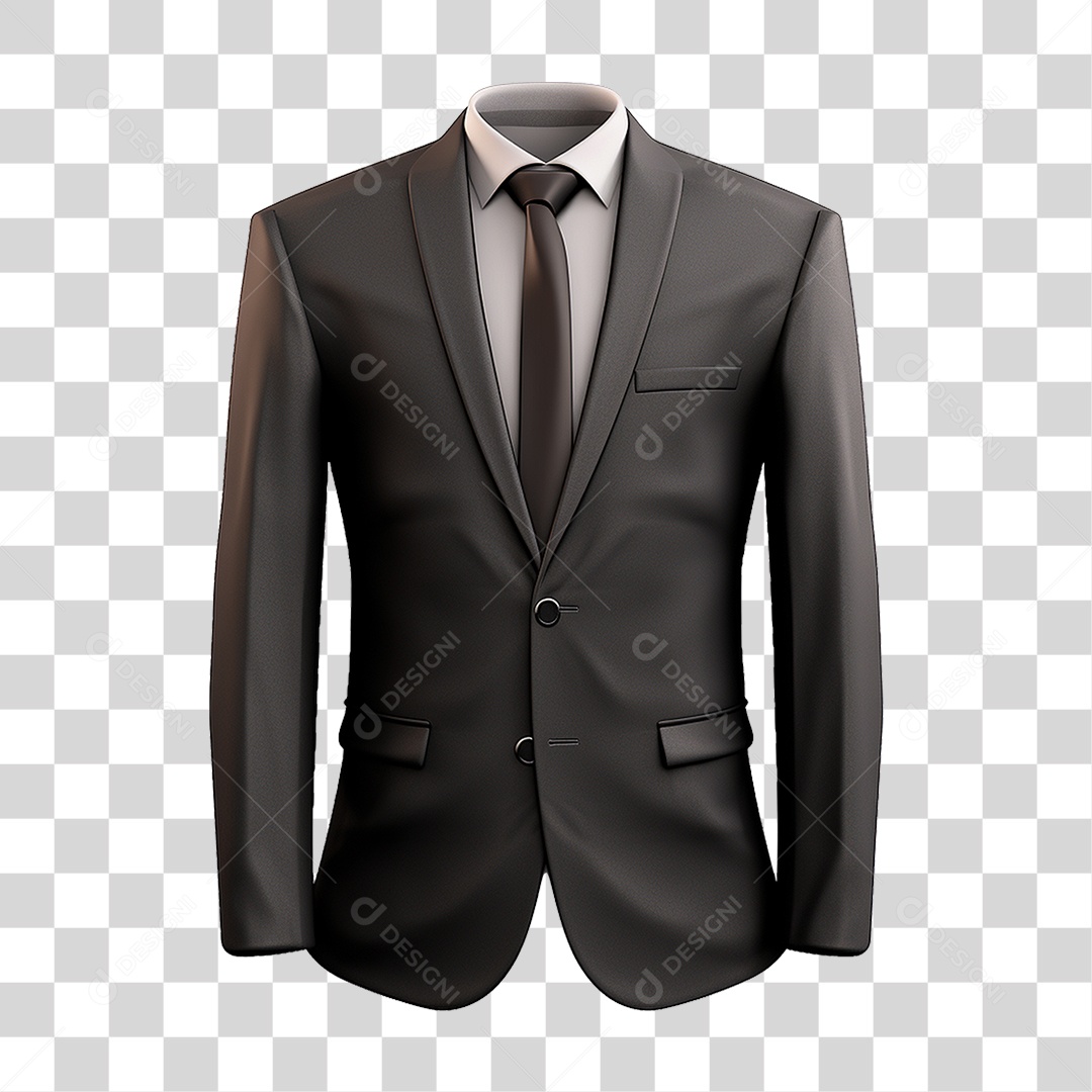 Terno Preto Paletó PNG Transparente