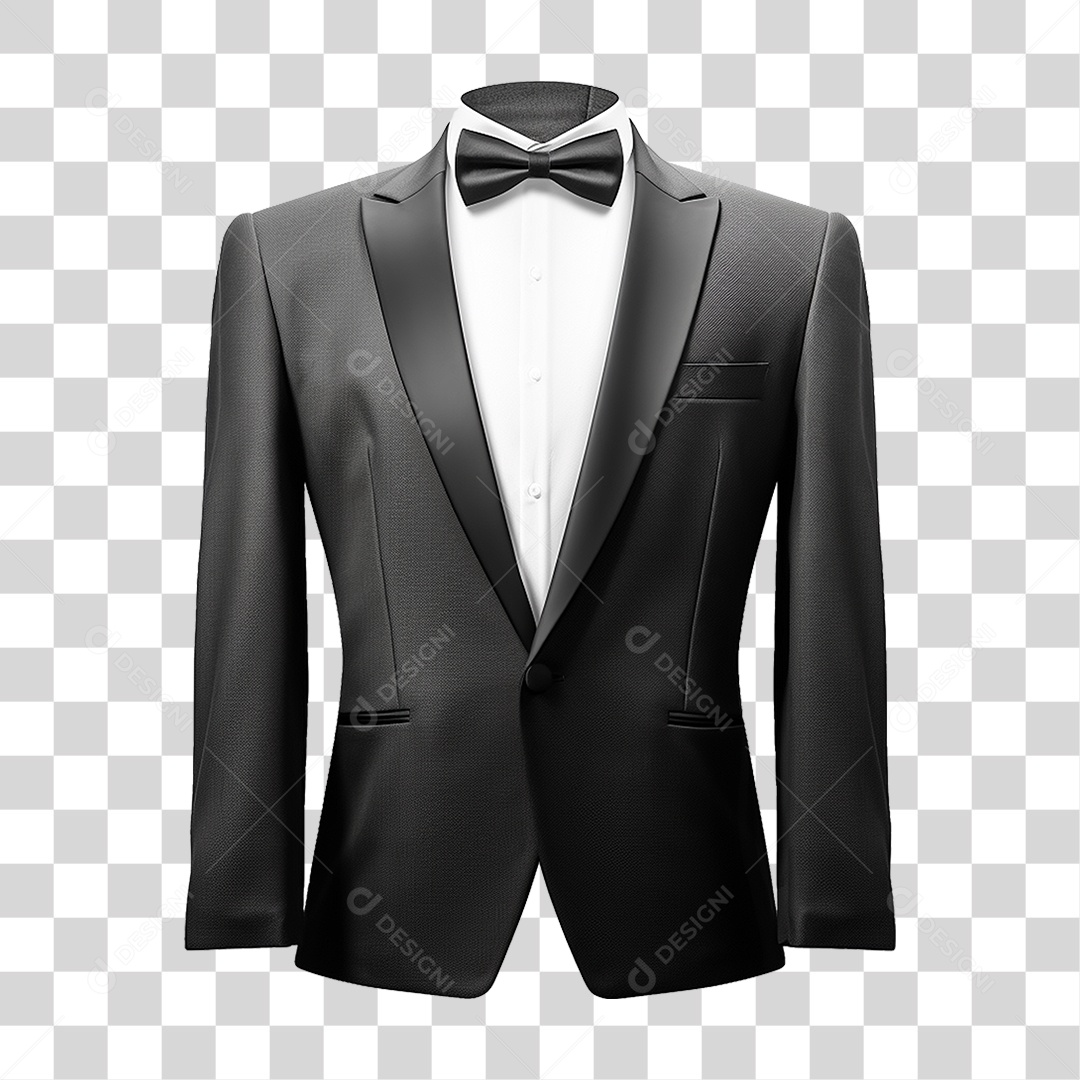 Terno Preto Paletó PNG Transparente