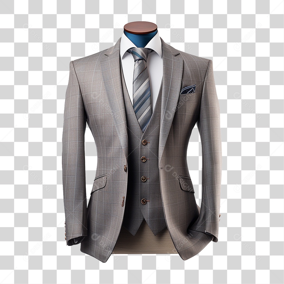 Terno Preto Paletó PNG Transparente