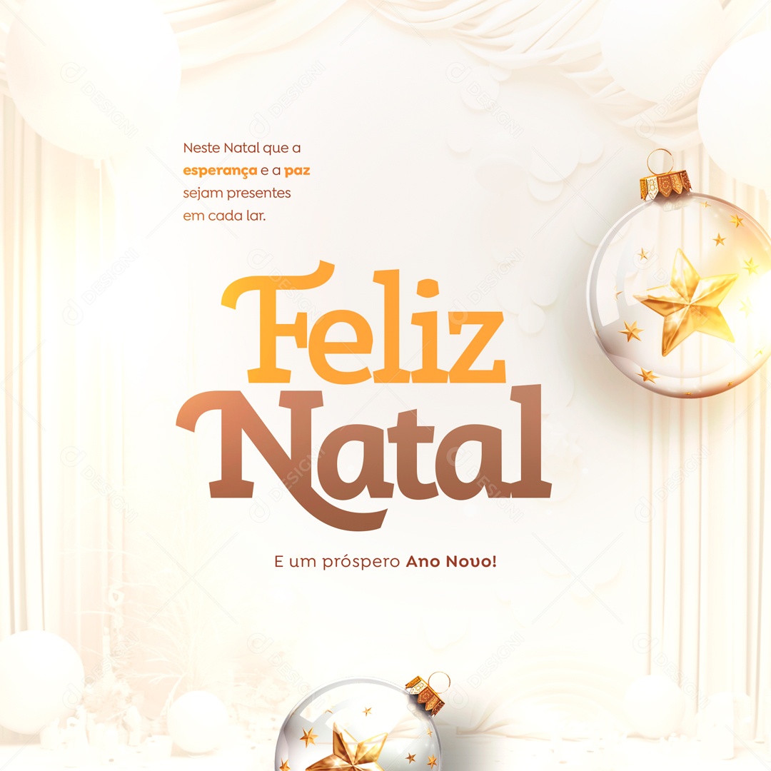 Social Media Feliz Natal Esperança e a Paz PSD Editável