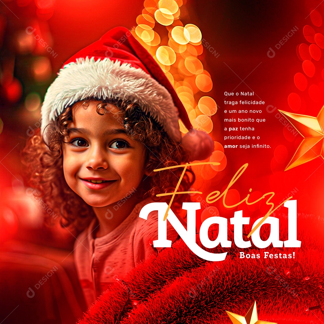 Amor Seja Infinito Feliz Natal Boas Festas Social Media PSD Editável