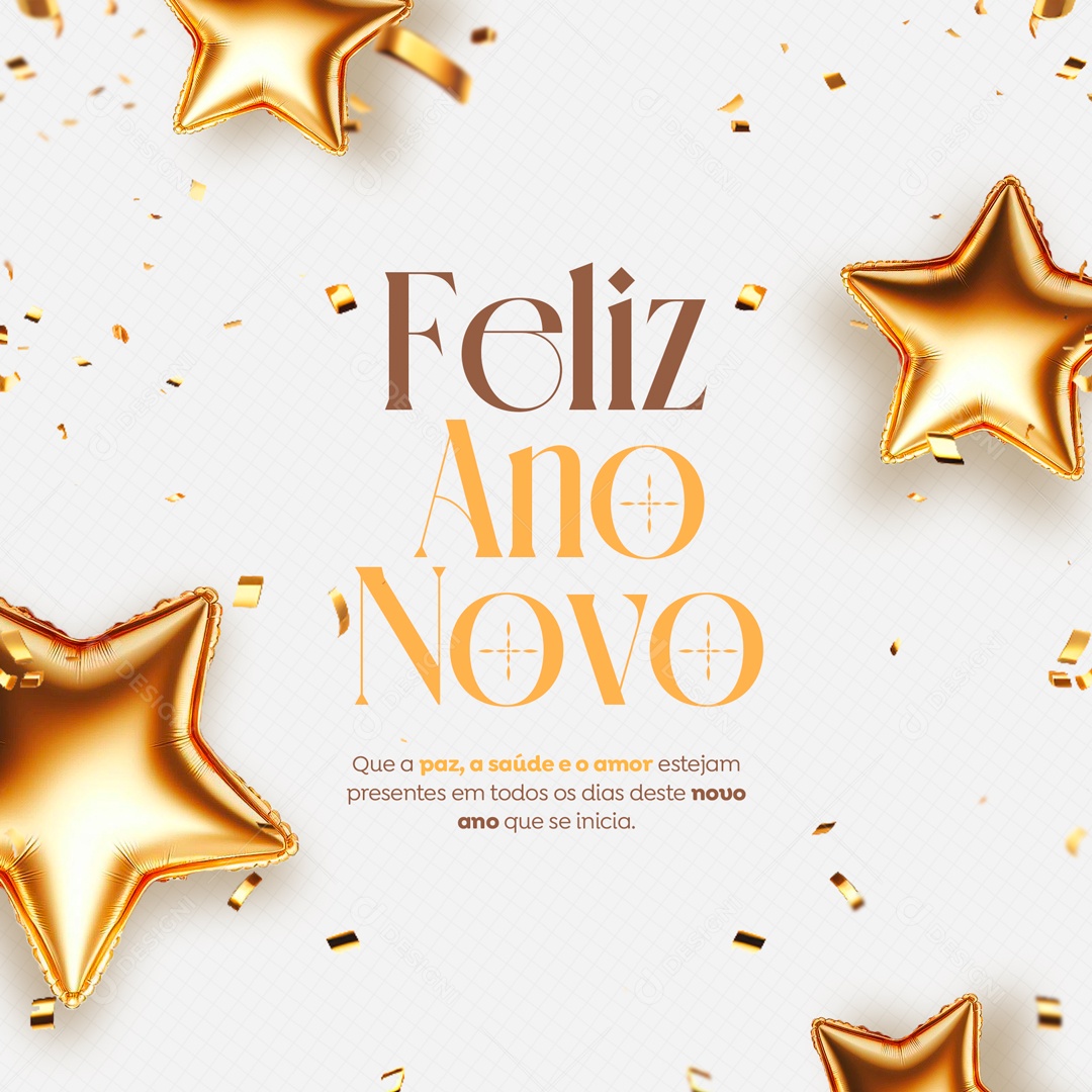 Novo Ano Que se Inicia Feliz Ano Novo Social Media PSD Editável