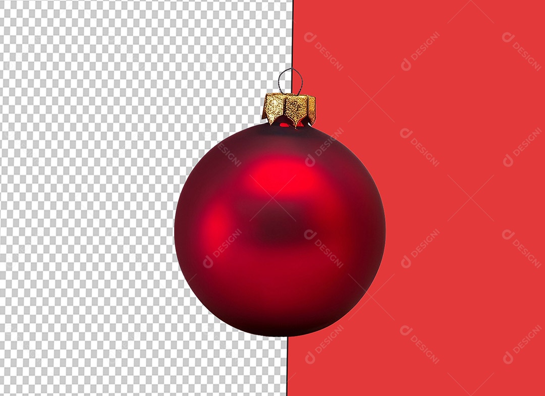 Red Christmas Decoration Ball 3D Element for PSD Composition
