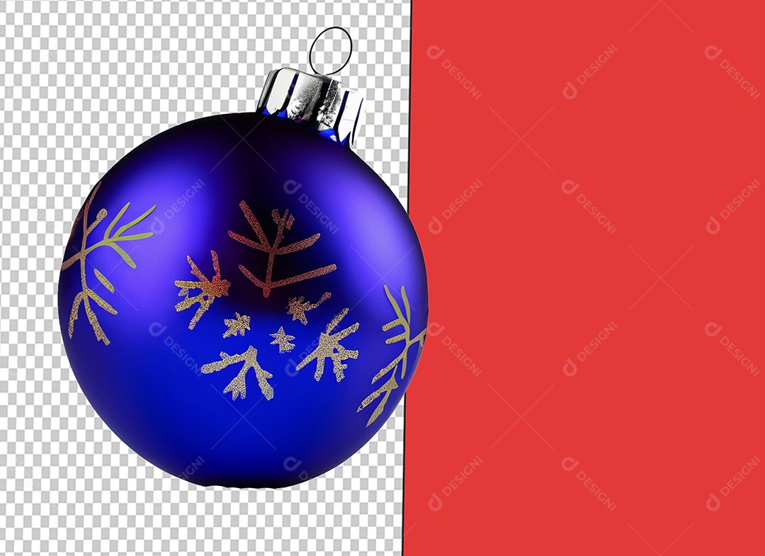 Bola para Decoração de Natal Elemento 3D para Composição PSD