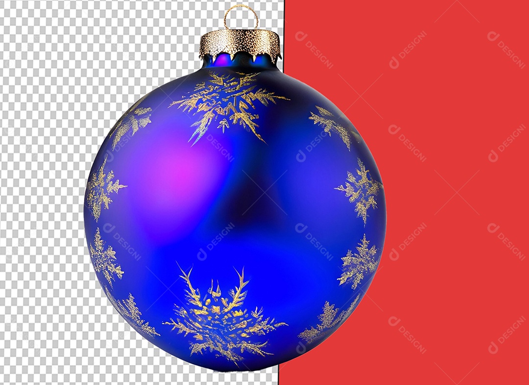 Bola para Decoração de Natal Elemento 3D para Composição PSD