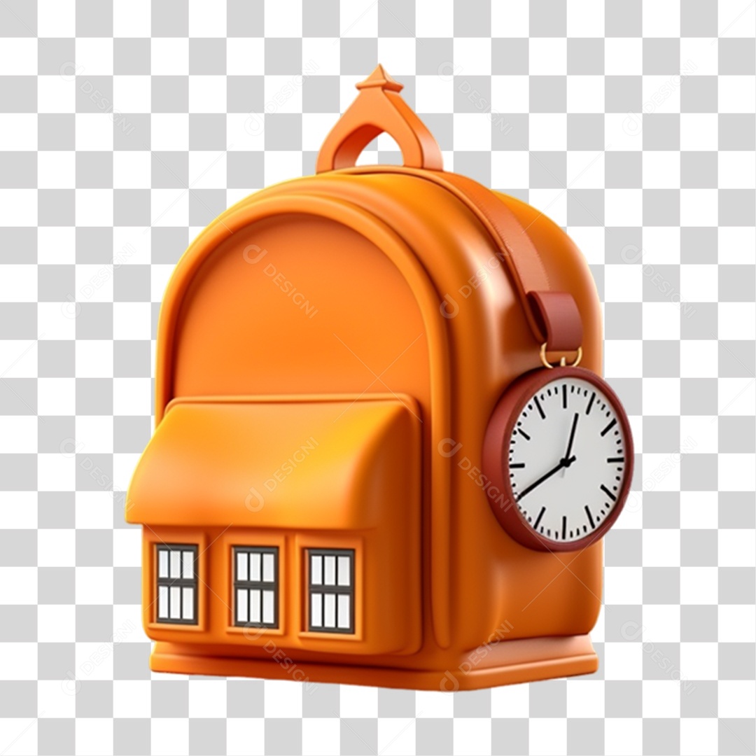 Elemento 3D Voltas as Aulas PNG Transparente