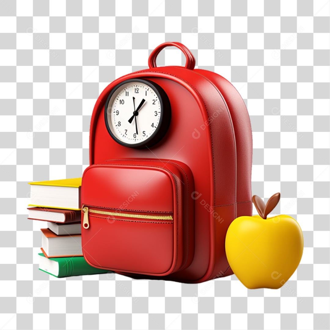 Elemento 3D Voltas as Aulas PNG Transparente