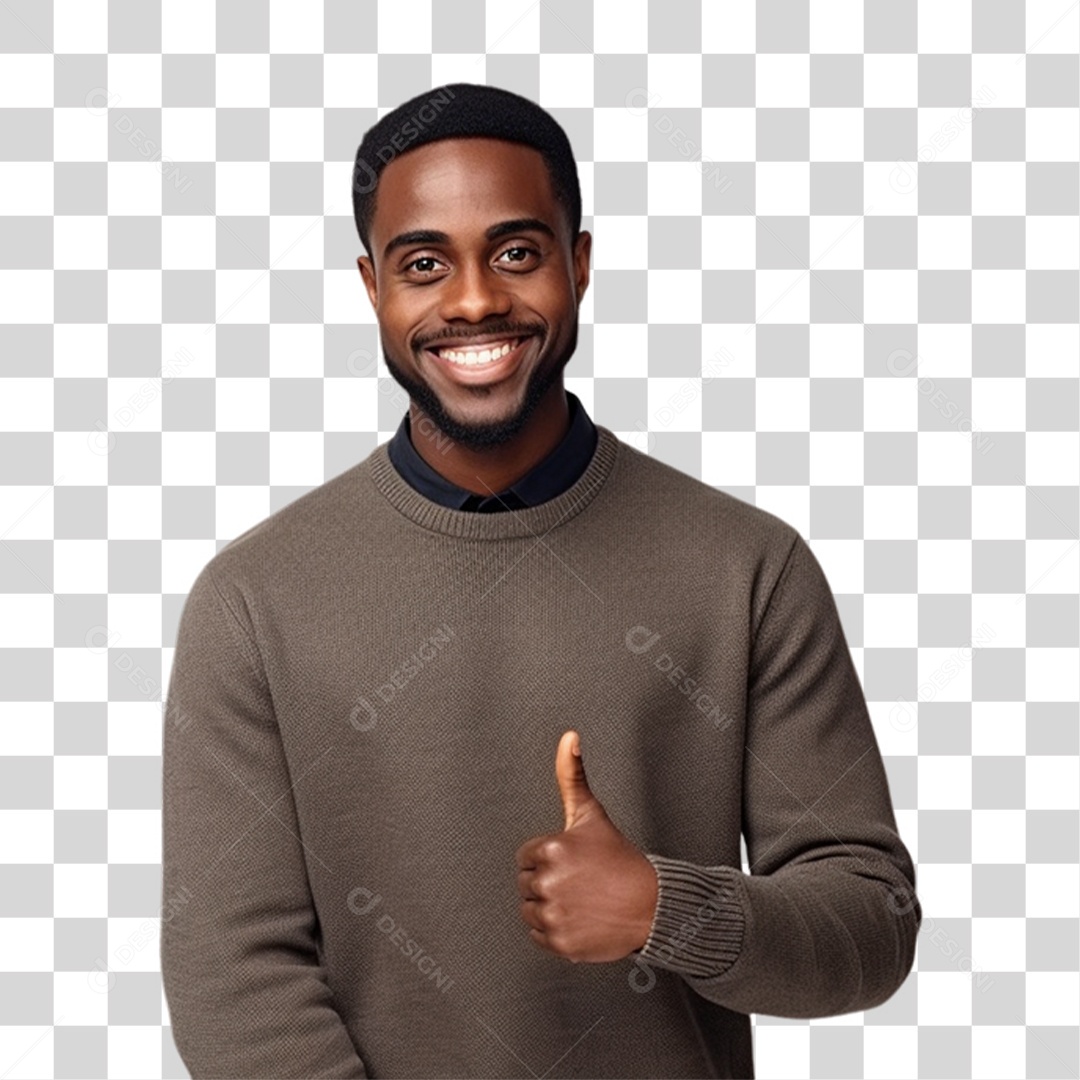 Homem com Gesto Positivo PNG Transparente