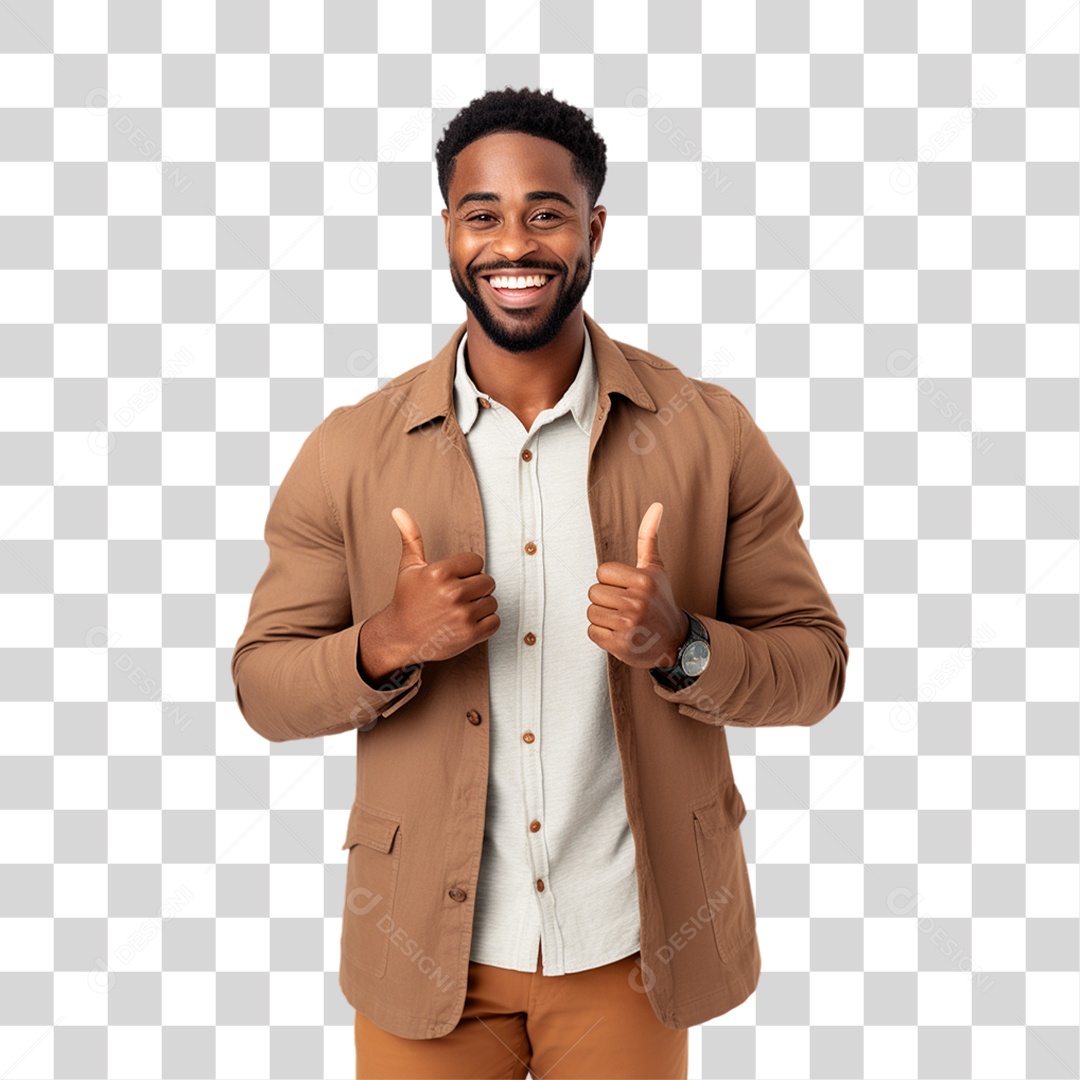 Homem com Gesto Positivo PNG Transparente
