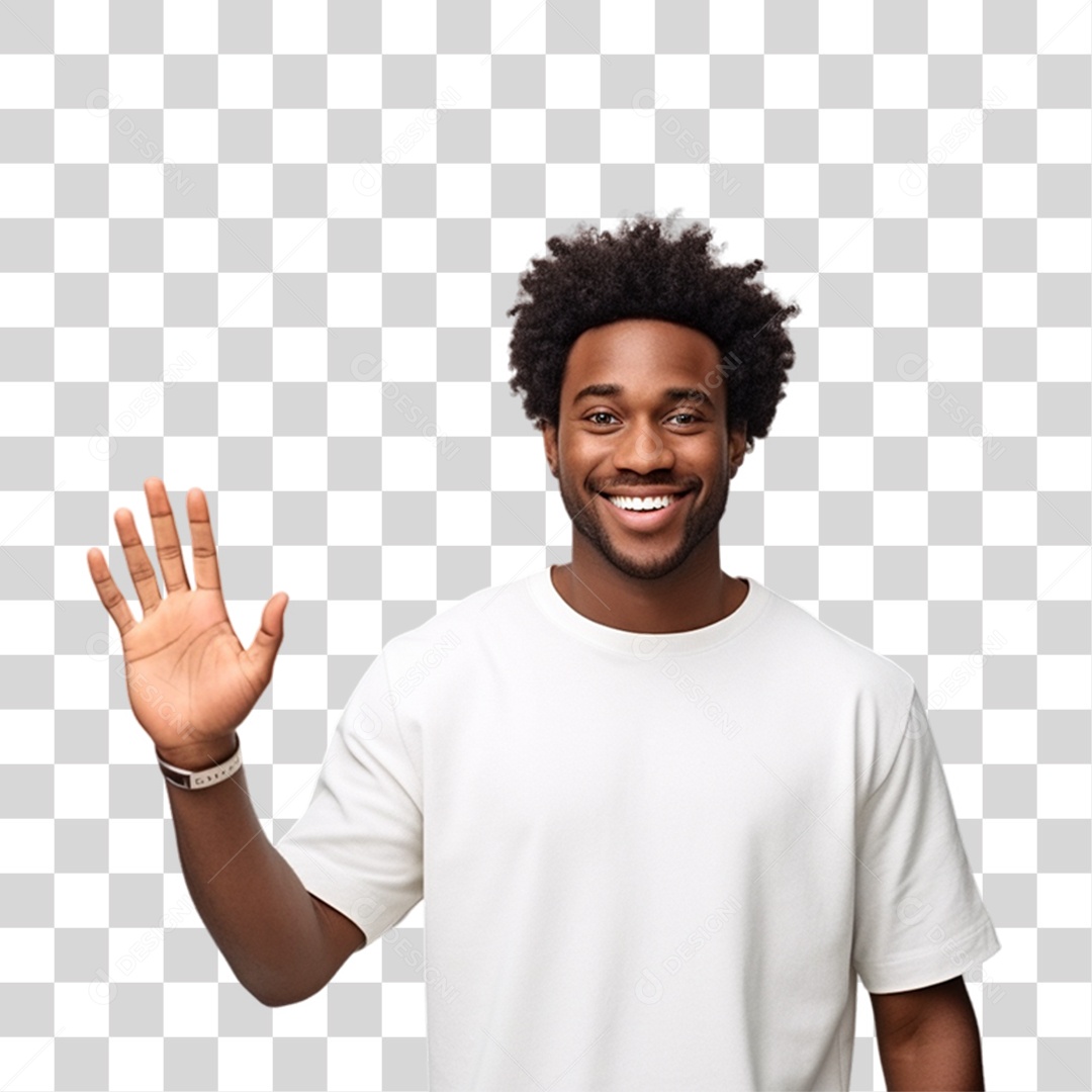 Homem Cumprimentando com a Mão pra Cima PNG Transparente