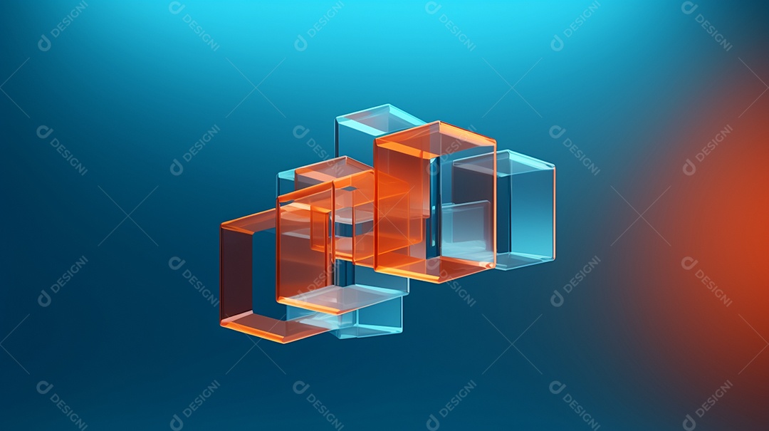 Forma 3D abstrata contra fundo azul