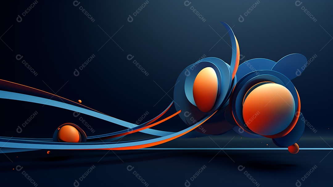 Forma 3D abstrata contra fundo azul