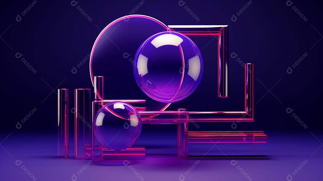 Forma 3d abstrata contra fundo roxo