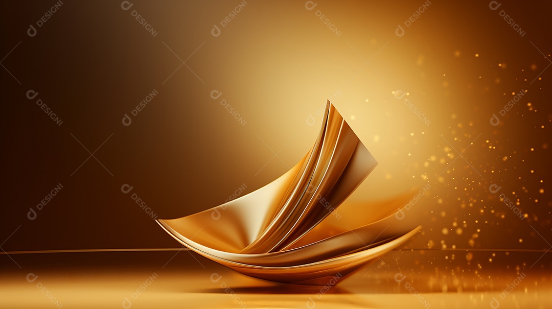 Forma 3d abstrata ano novo contra dourado