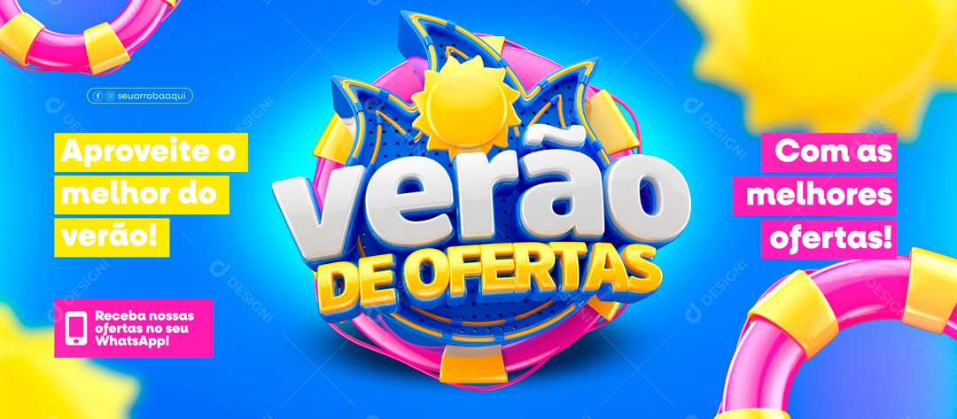 Social Media Banner Verão De Ofertas Aproveite PSD Editável