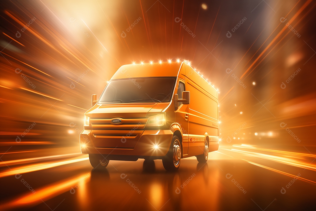 Fundo carro de entrega animado