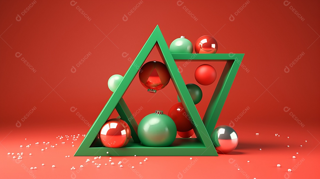 Natal em forma 3d abstrata contra verde