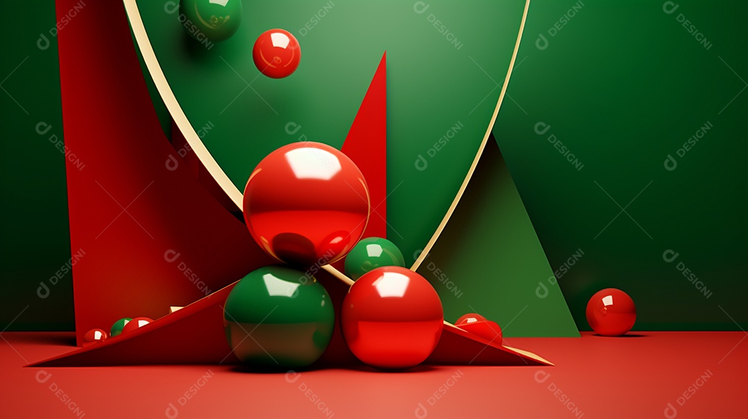 Natal em forma 3d abstrata contra verde