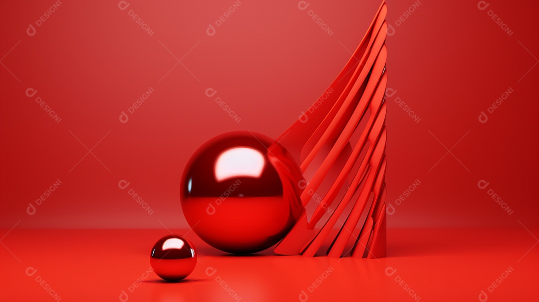 Natal em forma 3d abstrata contra vermelho