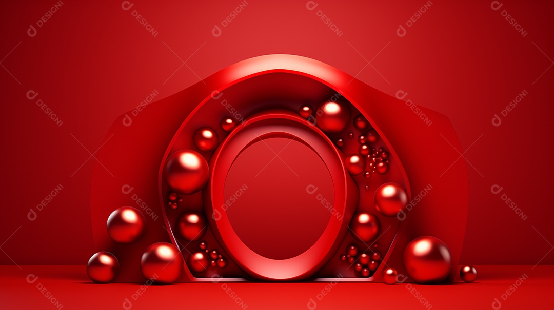 Natal em forma 3d abstrata contra vermelho