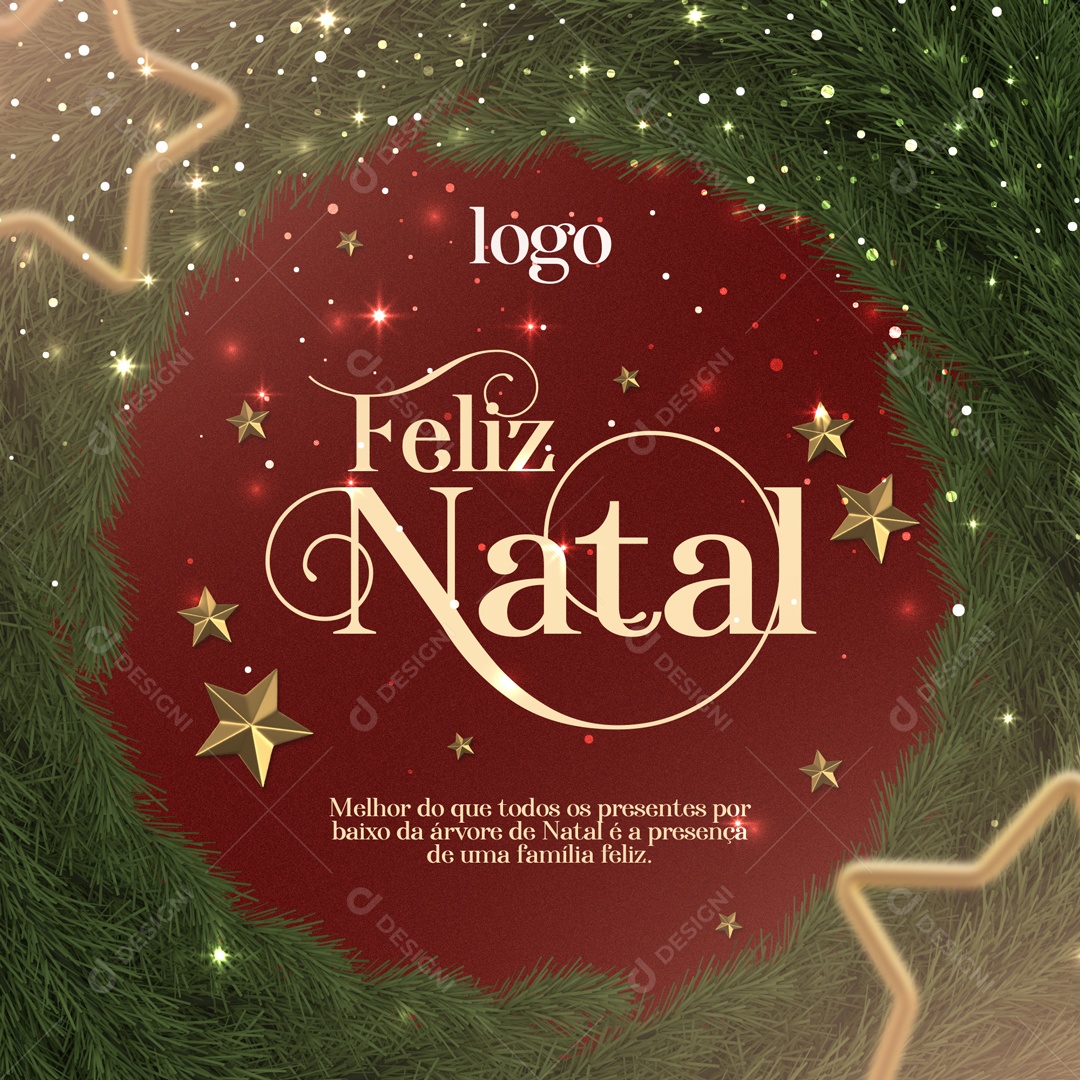 Social Media Feliz Natal Presença De Uma Família PSD Editável