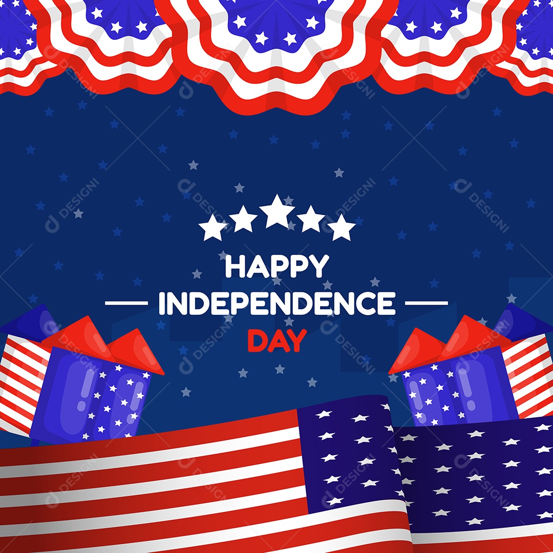 Independência Americana 4 de Julho Ilustração Vetor EPS