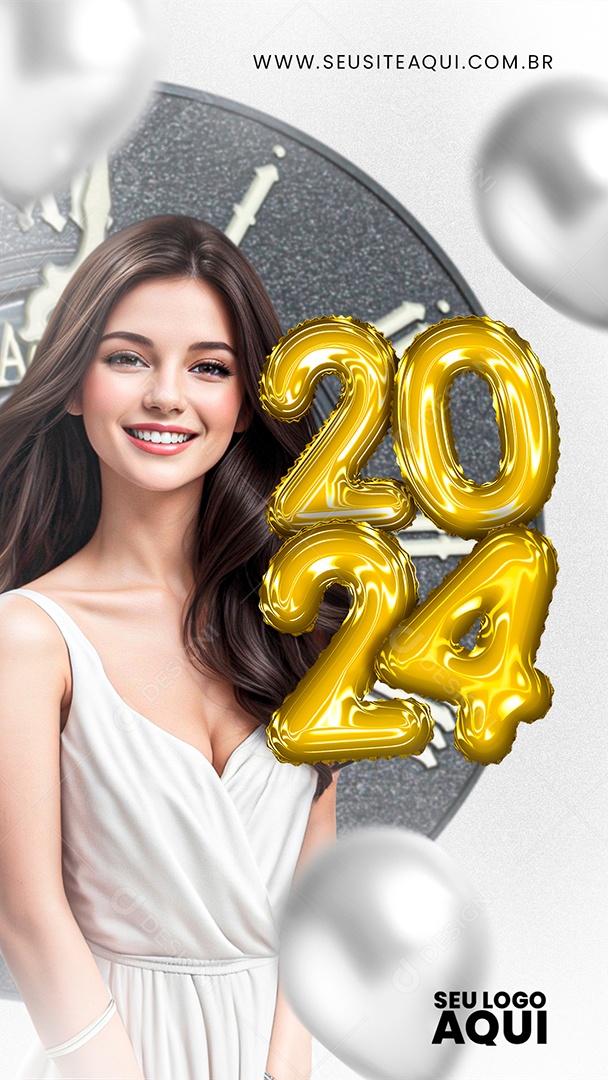 Story 2024 ano novo Social Media PSD Editável