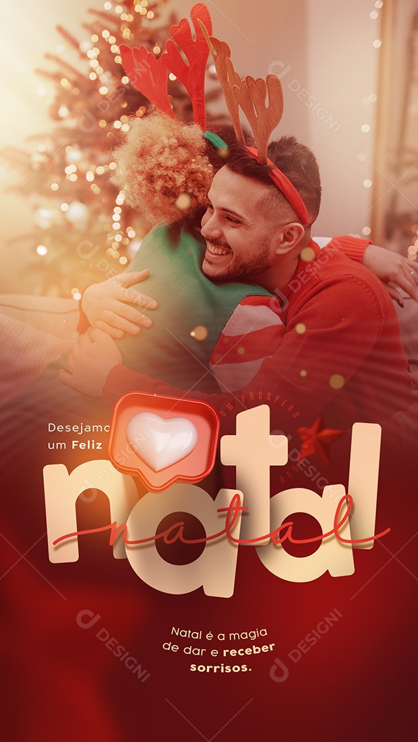Story Magia De Dar e Receber Sorrisos Feliz Natal Social Media PSD Editável