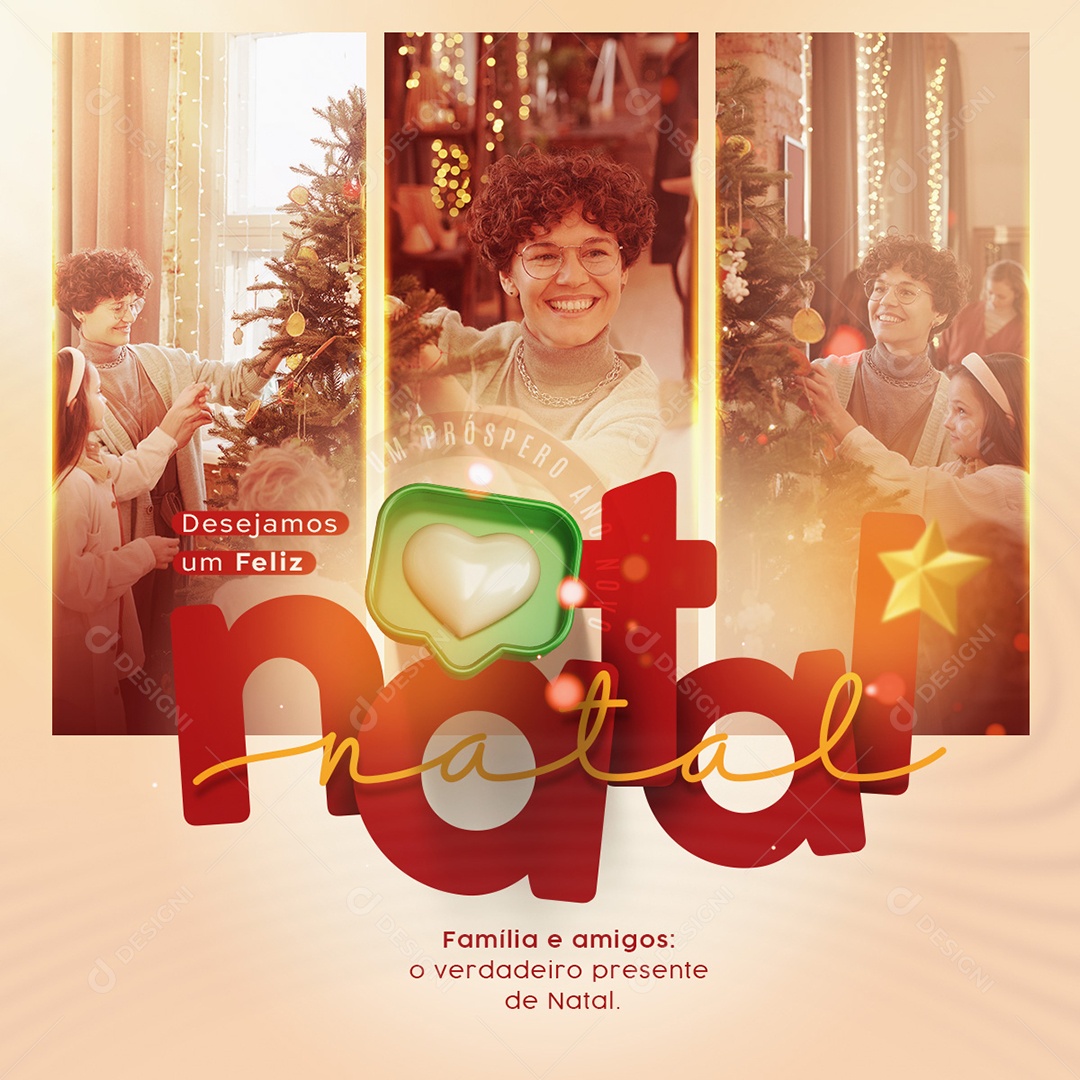 Social Media Feed Desejamos Um Feliz Natal Verdadeiro Presente PSD Editável