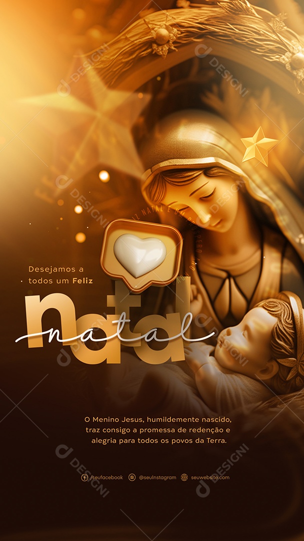 Social Media Story Menino Jesus Humildemente Nascido Feliz Natal PSD Editável