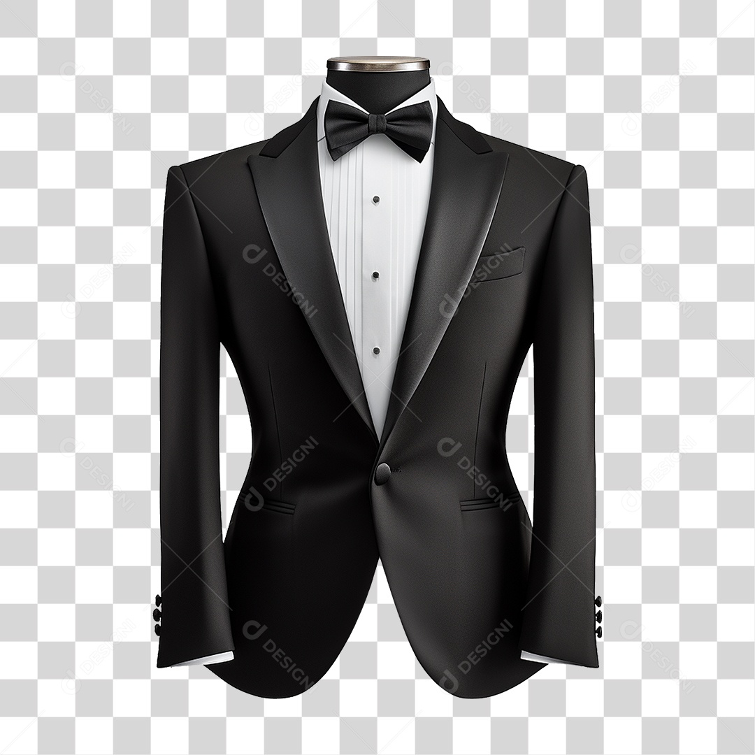 Terno Preto Paletó PNG Transparente