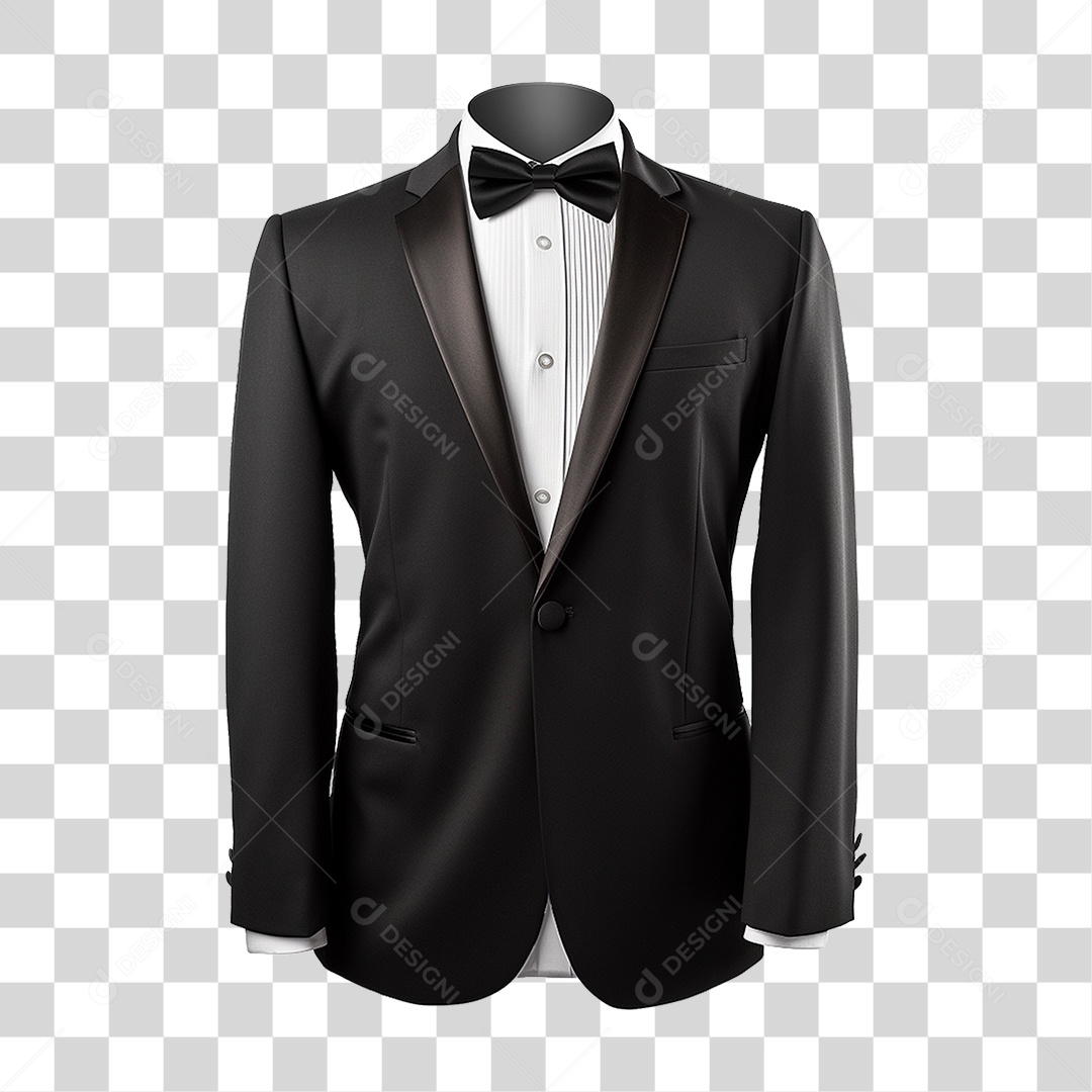 Terno Preto Paletó PNG Transparente
